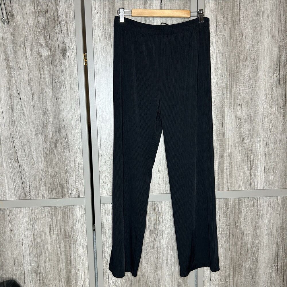 Rabbit Designs Pants Size 12 Ribbed Pull On Straight Leg Black Color